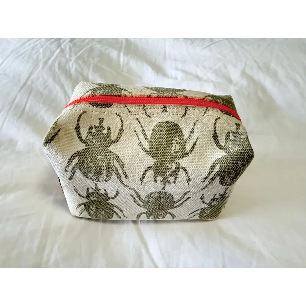 India Hicks | Stone Gray Lucky Beetle Cosmetics Bag Pouch - Picture 2 of 11